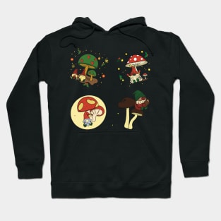 Vintage Merry Mushroom Lovers Stickers Pack Hoodie